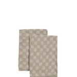 Bomullsserviett Checki 2-pk, Beige