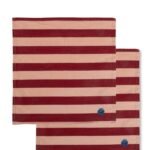 Serviett Leya stripet, rød/rosa, 2-pk