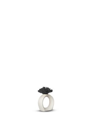 Serviettring Water Lily, Hvit/svart