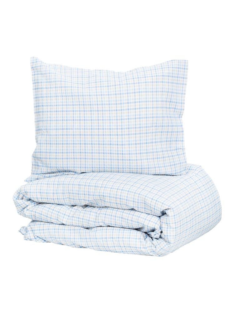 421139-50_47_Bed_Set_Dalskog_Seersucker_Blue_Front Sengesett Dalskog Seersucker - Bilde 1