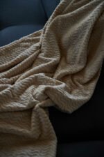 Agnes fleecepledd, beige - Bilde 4