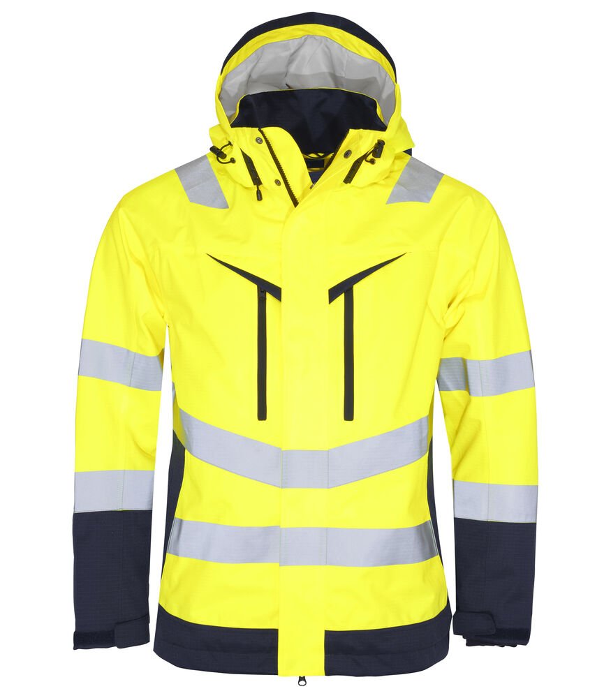 646455-10_Yellow_Navy-Front 6455 Skalljakke EN ISO 20471 Klasse 3 - Bilde 1