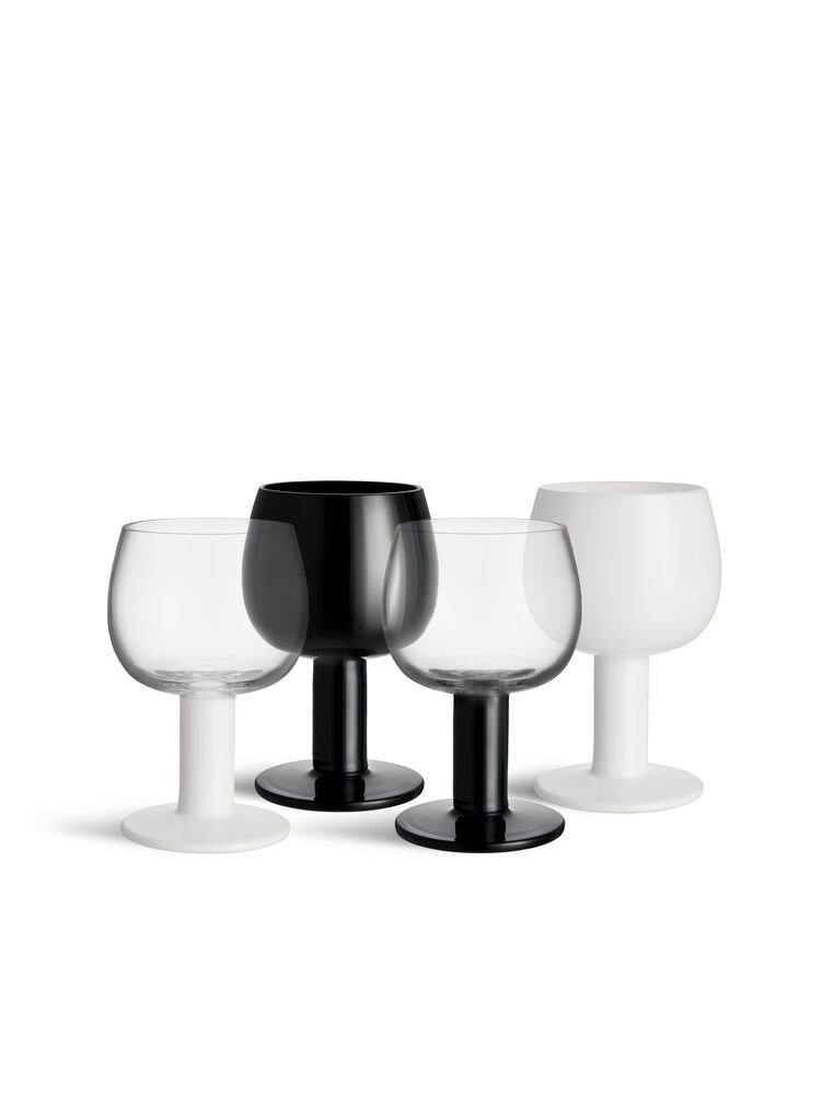 Fars Glas 40 cl hvit/svart 4-pk. - Bilde 1