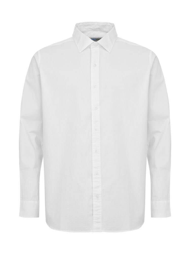141062-100_PoplinShirt_White_Front Poplin Slimfit (GOTS) - Bilde 1
