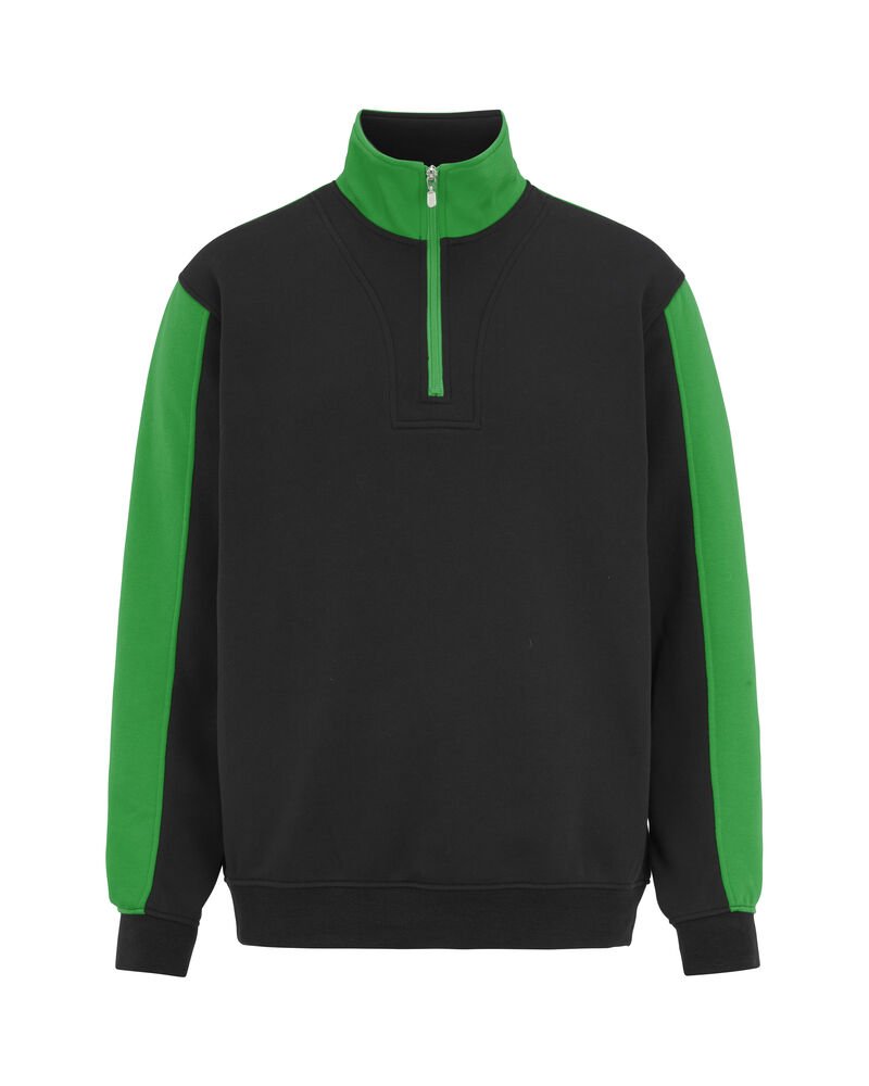 163680-396_Modena-Half-Zip_Black_Green_front Modena Half Zip - Bilde 1